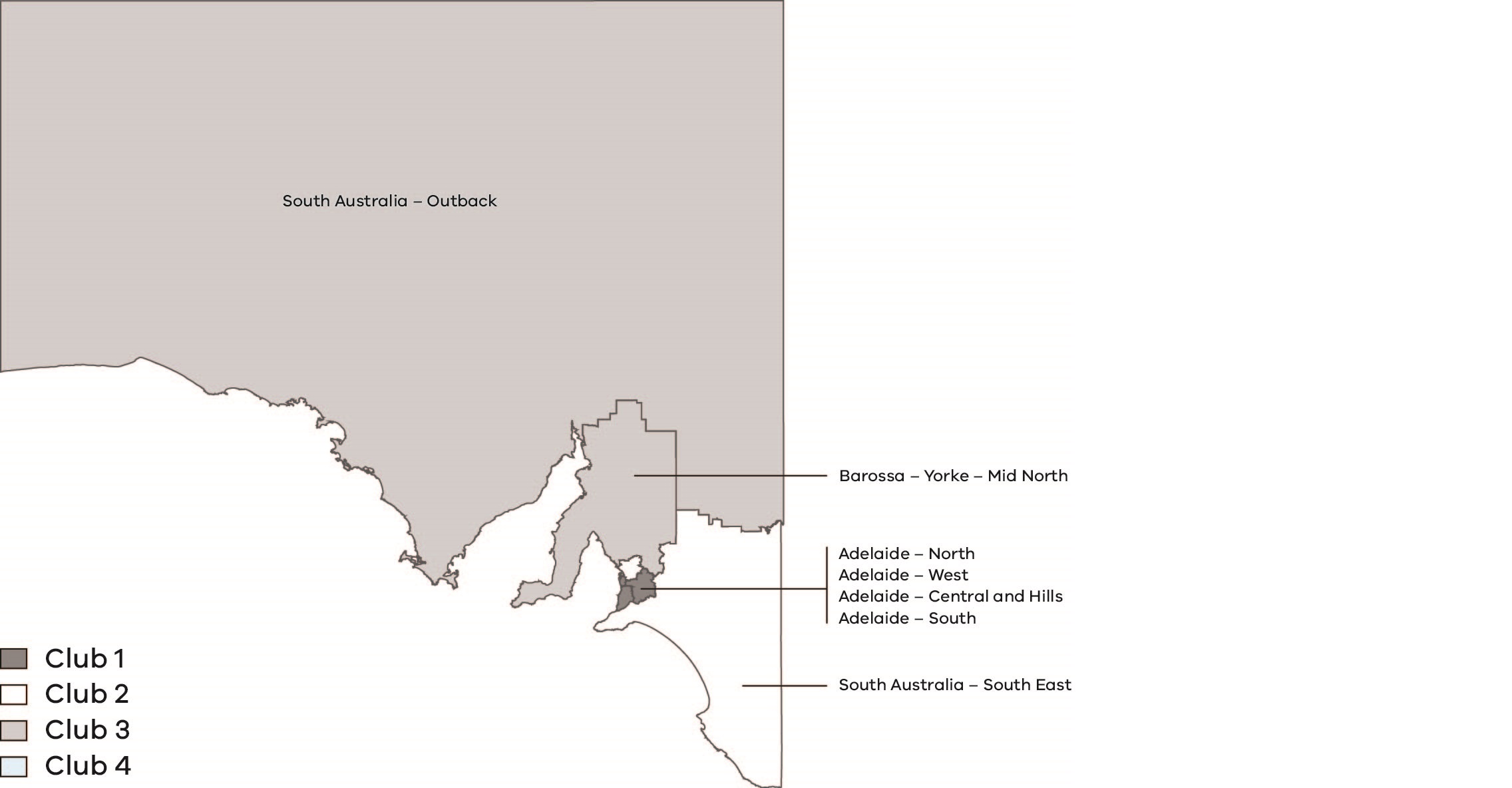 Club composition in South Australia