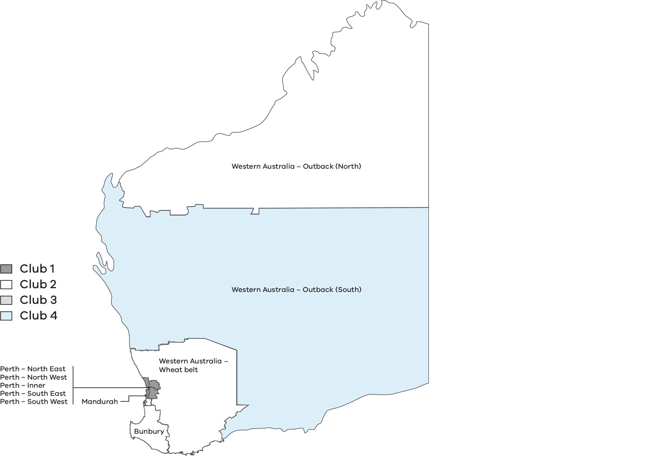 Club composition in Western Australia